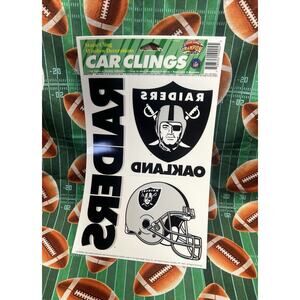 Vintage‎ NFL Oakland Raiders Static Reusable Car Clings - Clear Window Decals
